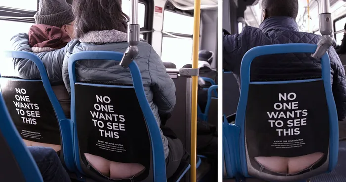 Cheeky Bus Ad Raises Colon Cancer Awareness With Butt-Crack Seats