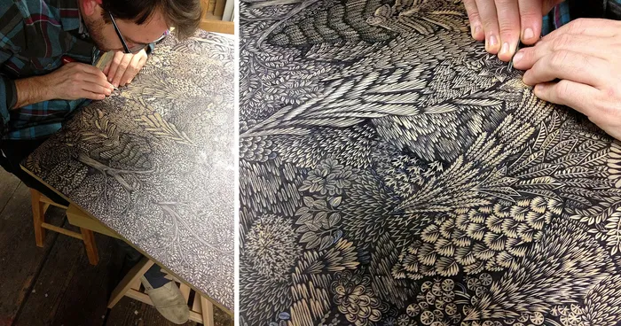 Artists Spent Almost 2 Years Carving This Epic Forest Landscape Out Of Wood