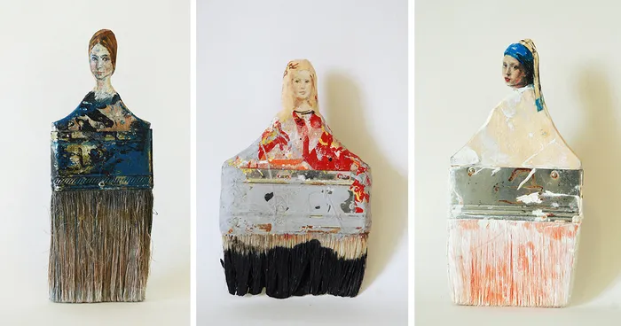 Artist Transforms Old Paintbrushes Into Delicate Ladies