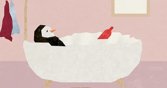 The Story Of A Sad Penguin And His Friend - A Bottle Of Wine