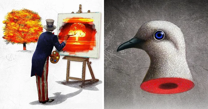 War and Peace: Political Satire Illustrations by Anthony Freda