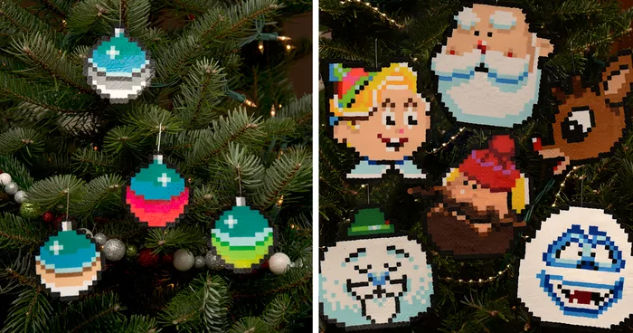 I Create Pixelated Christmas Ornaments For Your Retro Christmas Tree