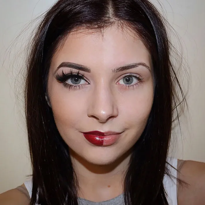 Women Post Selfies With Half-Made-Up Faces To Fight Makeup Shaming