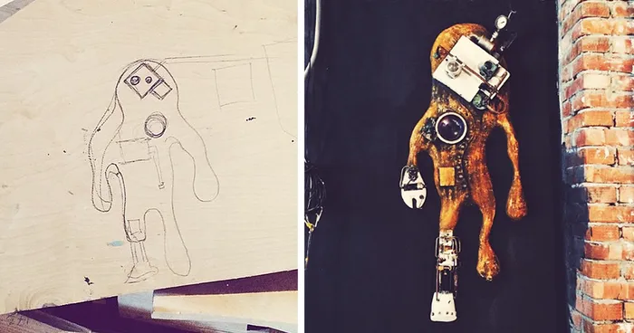 Upcycled Robot From Plaster