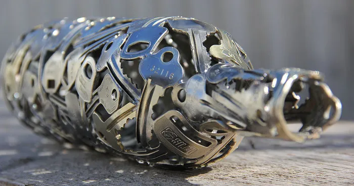 Artist Turns Old Keys And Coins Into Recycled Art