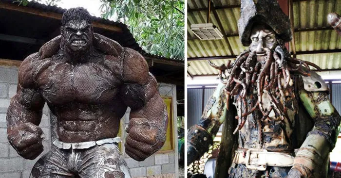Stunning Scrap Metal Sculptures Of The Hulk And Other Famous Movie Characters