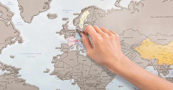 A Scratch-Off World Map That Lets You Track Countries You've Visited