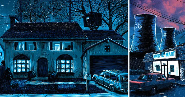 The Simpsons' Springfield Illustrated As A Deadbeat Town