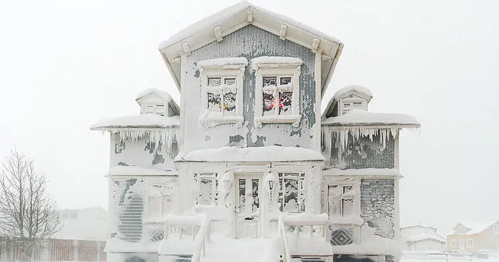 Snow Storm In Akureyri, North Iceland