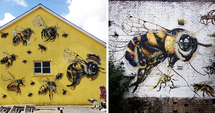 Save The Bees: I Painted London Streets With Bee Murals To Raise Awareness About Colony Collapse Disorder