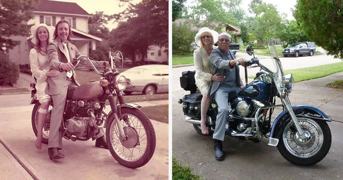 Couple Celebrates 40th Anniversary By Recreating Their Wedding Pics From 1975