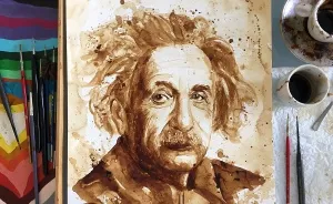 My Portrait Of Albert Einstein Made With Coffee