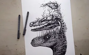 Animals Leave Their Skeletons Behind In Stunning Dark Drawings By Paul Jackson