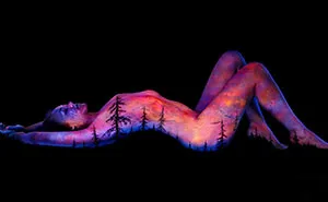 I Paint "Bodyscapes" That Glow Under Black Light