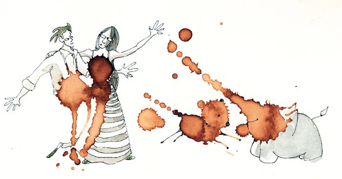 I Use Coffee Stains To Create Cute Little Drawings