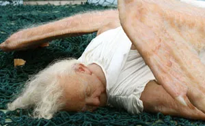 Terrifying Hyper-Realistic Sculpture Of A Fallen Angel By Chinese Artist Duo