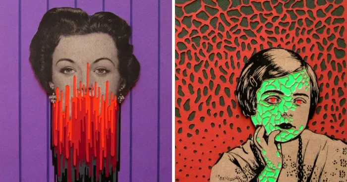 My Handmade Collages From Old Magazines And Colored Paper