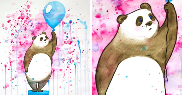 My Watercolor Panda Painting