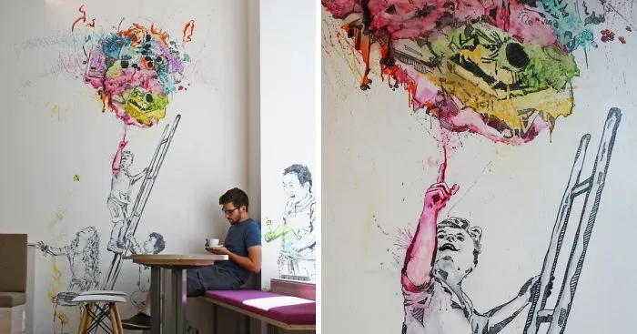 I Was Asked To Design A Huge Mural In A Coffee Shop
