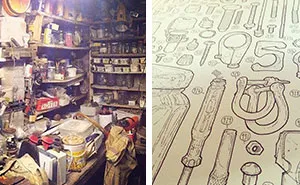 Artist Celebrates Late Grandfather By Drawing Each Of The 100,000+ Items He Left In His Toolshed