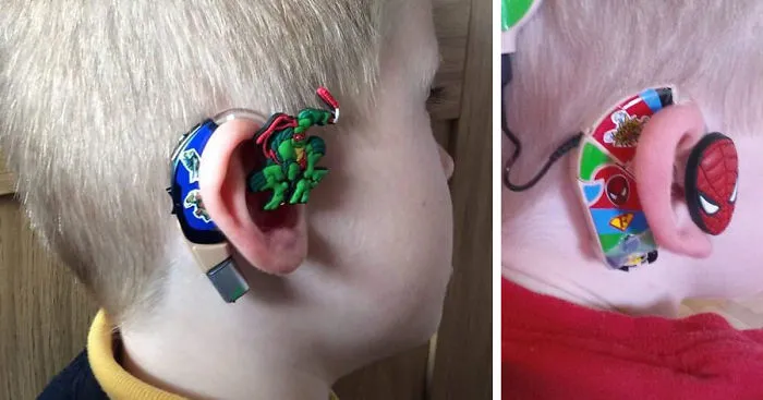 Mom Turns Her Son's Hearing Aids Into Superheroes So He Would Feel Cool Wearing Them