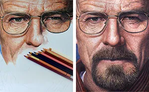 I Drew A Hyper-Realistic Portrait Of Walter White In 60 Hours