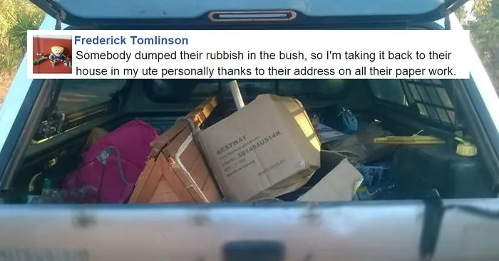 Illegal Dumper Leaves ID In His Trash And Gets It Returned To His Front Yard