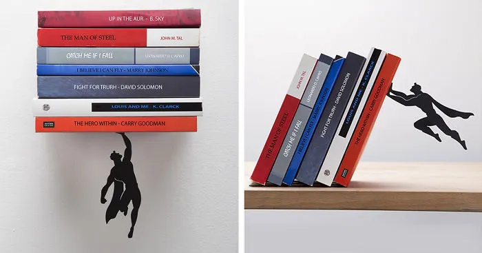 Superhero Bookends That Save Books From Falling Down