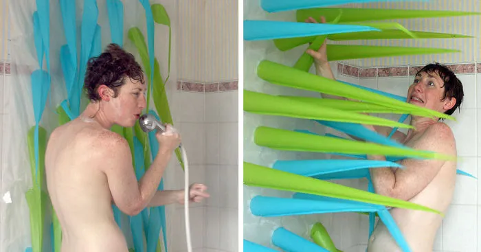 Spiky Shower Curtains Kicks You Out After 4 Minutes To Save Water