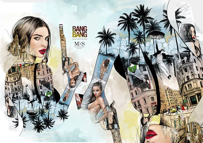 Double Exposure Illustration