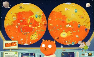 Hand-Drawn Maps Of Planets And Moons For Children