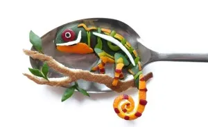 I Create Food Art Using Spoons As A Canvas