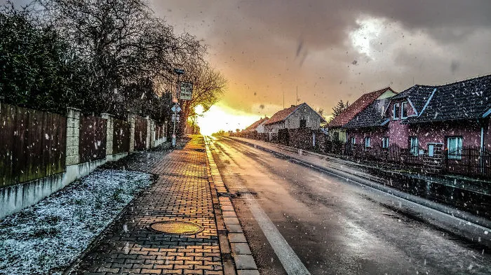 Snowflakes Mixed With Sunset