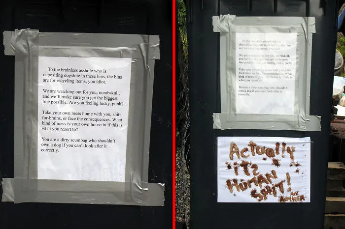 Wheelie Wars: A Warning To An Irresponsible Dog Owner, And The Reply That Appeared Next Day!