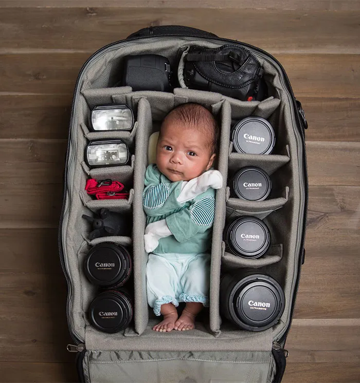 Photographers Take Adorable Pics Of Their Babies Sleeping In Camera Bags