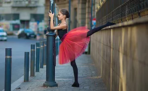 Little Ballerina Shows Her Grace In The Streets Of Bucharest, Romania