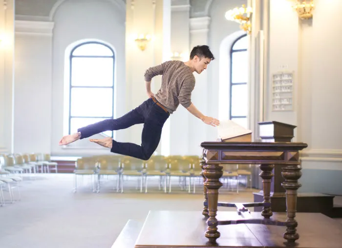 Ballet Dancer Masters Taking Self-Portraits While Floating In Mid-Air