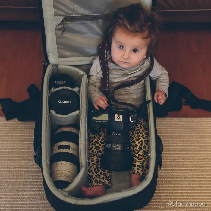 Photographers Take Adorable Pics Of Their Babies Sleeping In Camera Bags