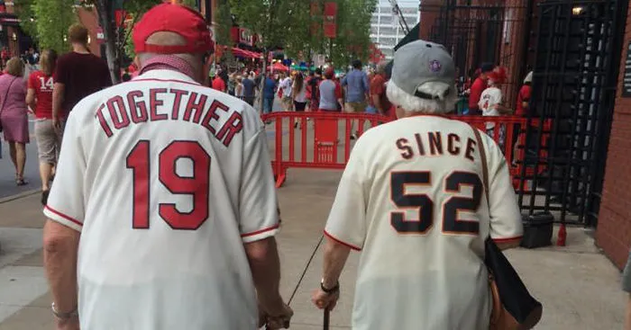 Elderly Couple Married For 63 Years Wear Adorable Rival Jerseys To Baseball Game