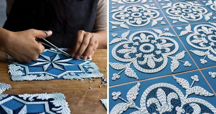 I Hand Cut Thousands Of Paper Strips To Make Paper Carpets