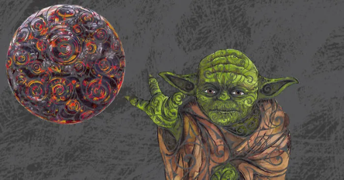 I Illustrated A Swirly Yoda With Different Art Tools