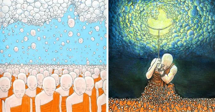 I Talk About Life By Drawing Buddha, Robots, & Outer Space