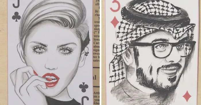 I Really Wanted To Do Something Different So I Used Playing Cards As A Canvas For My Art
