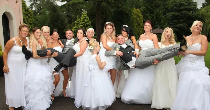 This Gay Couple Asked All Their Bridesmaids To Wear Wedding Dresses