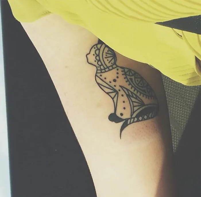 Minimalistic Cat Tattoo