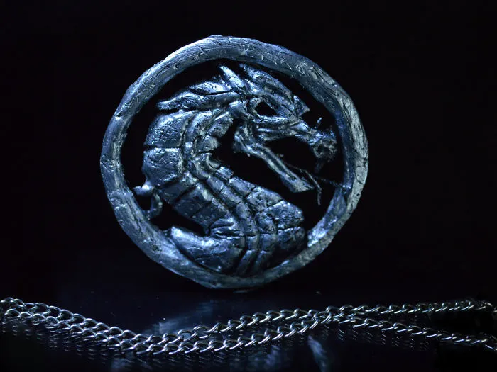 Handmade Mortal Kombat Logo Pendant From A Hungarian Girl