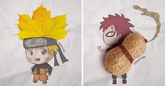 I Create Naruto Illustrations Using Everyday Objects