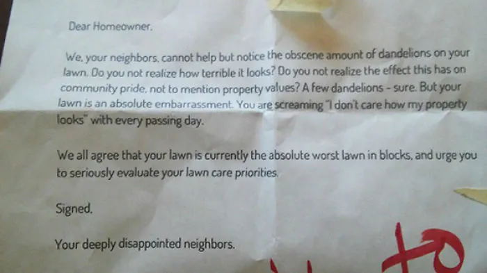 This Anonymous Note Was Taped To An Iron Bench In Front Of Our House