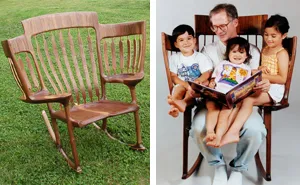 Dad Builds Triple Rocking Chair So He Could Read To His 3 Kids
