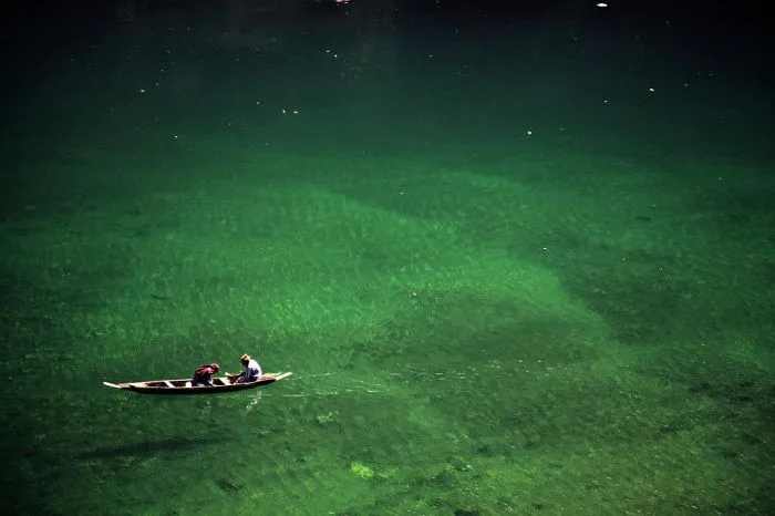 So Clear Water.. Boats Seems Floating In Air..